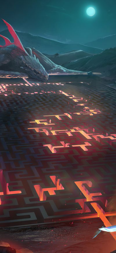 Fond d'écran iPhone Maze Fight A Dragon 4k