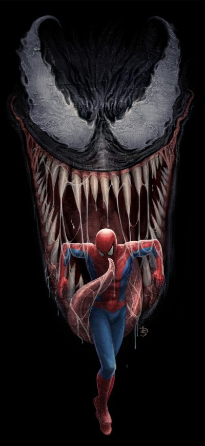 Fond d'écran iPhone Spiderman And Venom Artwork
