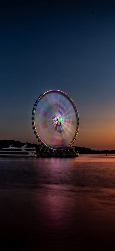 Fond d'écran iPhone Longexposure Beautiful Ferris Wheel 5k