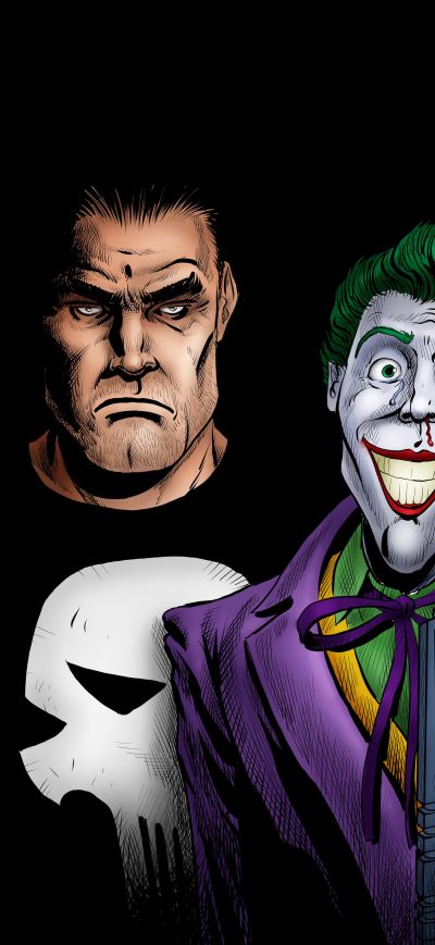 Fond d'écran Punisher And Joker Artwork 4k sur iPhone