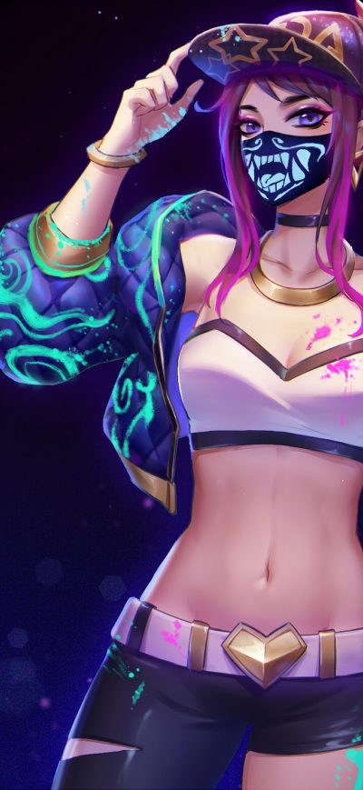 Fond d'écran iPhone Kda Kali Mask League Of Legends