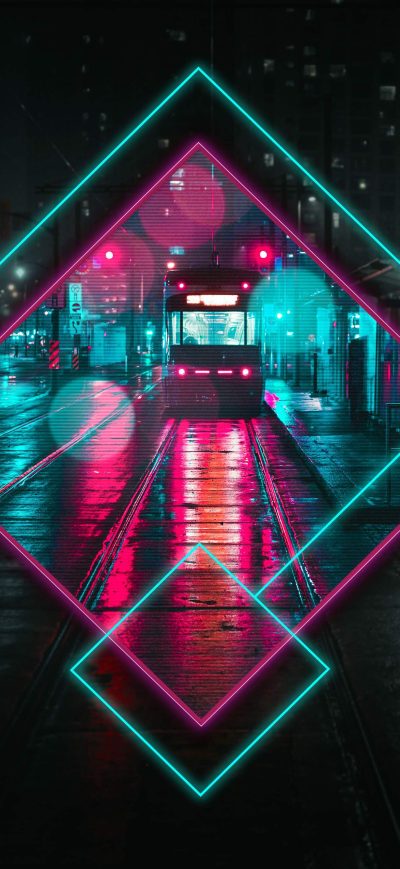 Fond d'écran iPhone Tram City Night Life