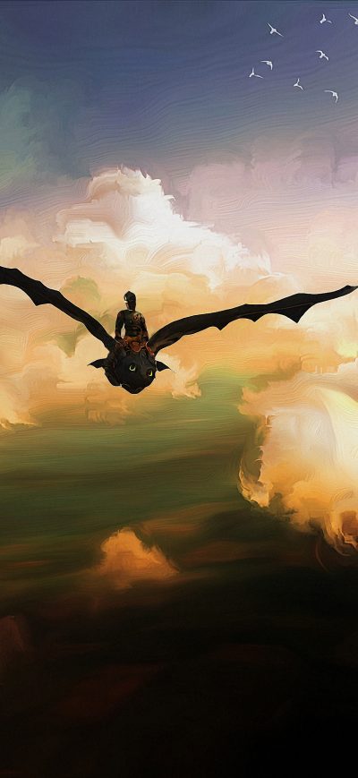 Fond d'écran iPhone Hiccup And Toothless Artwork 5k