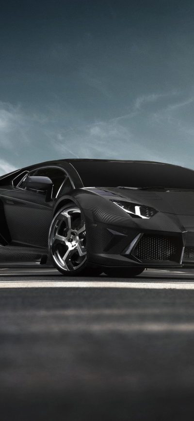 Fond d'écran Lamborghini Full Black sur iPhone