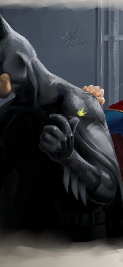 Fond d'écran iPhone Batman Supergirl Funny Art 4k