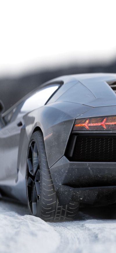 Fond d'écran Lamborghini Aventador 5k Rear sur iPhone