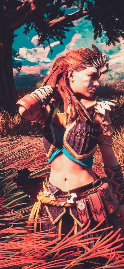 Fond d'écran iPhone Aloy Horizon Zero Dawn 4k Beautiful Flower