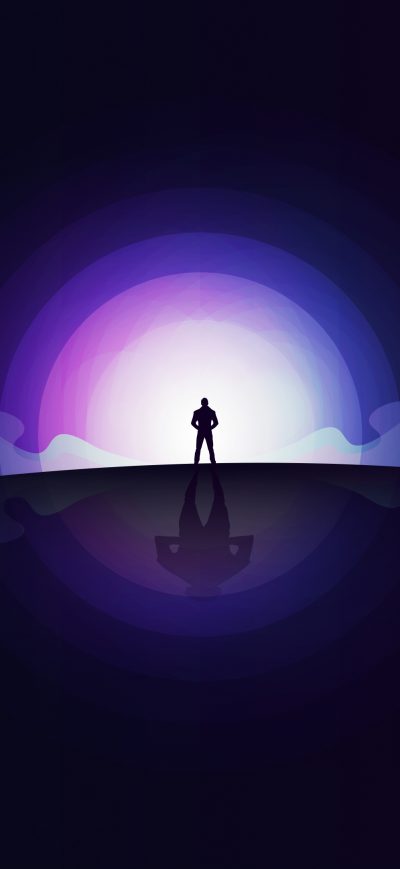 Fond d'écran iPhone Standing On Front Of Moonlight 4k