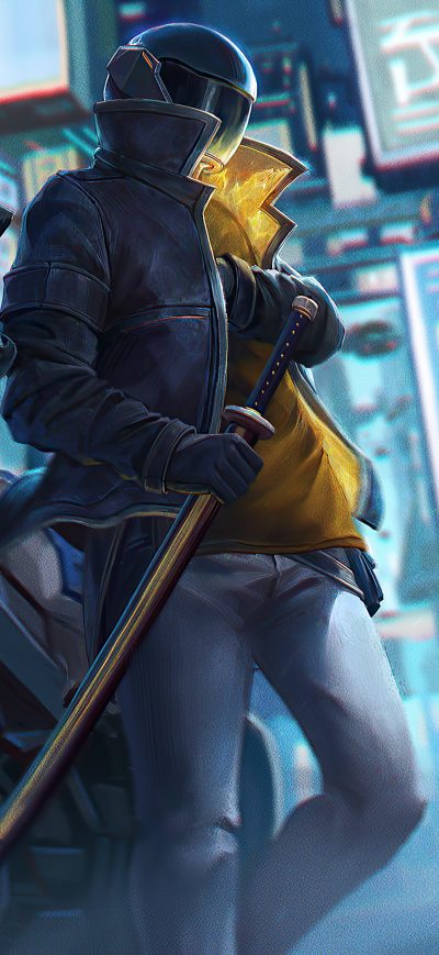 Fond d'écran iPhone Biker Ninja Sword 4k