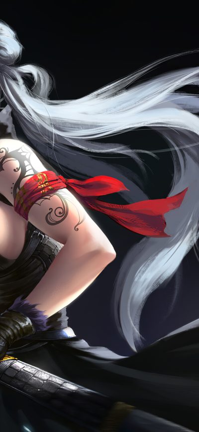 Fond d'écran iPhone Asian Girl With Sword 4k