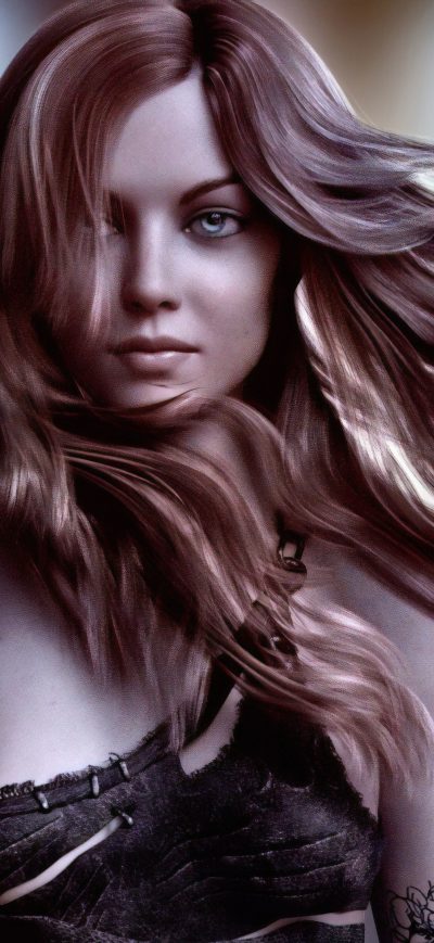 Fond d'écran iPhone Brown Hair Girl Art