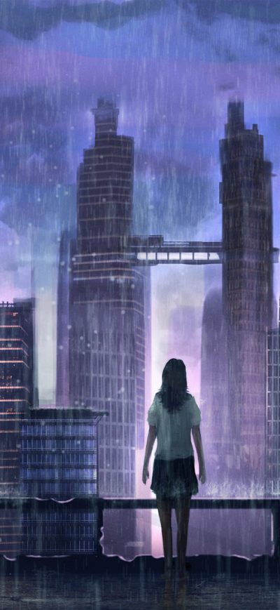 Fond d'écran iPhone Alone Girl In Rain