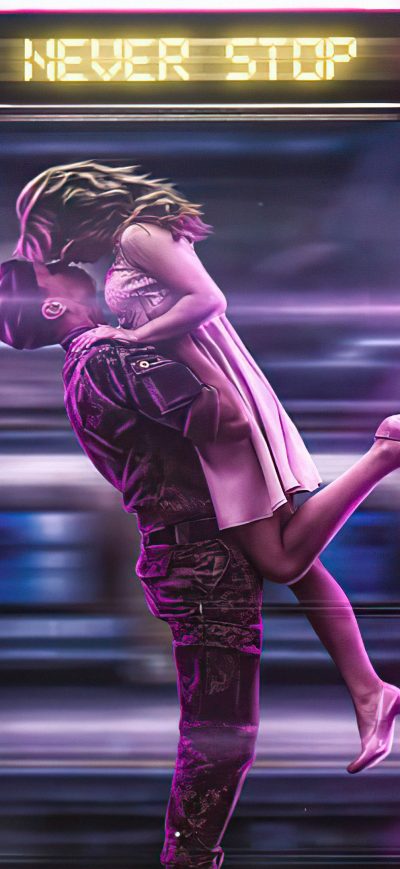 Fond d'écran Never Stop sur iPhone
