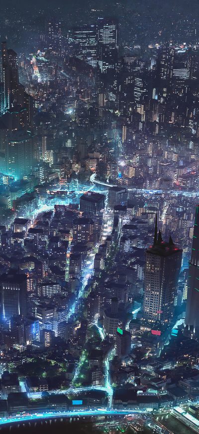 Fond d'écran iPhone Cyberpunk City World Map 4k