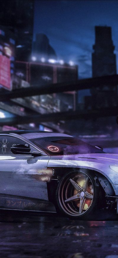 Fond d'écran iPhone Cyberpunk Car Art