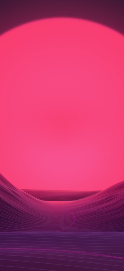Fond d'écran iPhone Big Sun Neon Mountains 4k