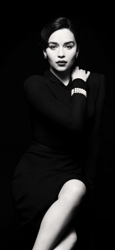 Fond d'écran iPhone Emilia Clarke Monochrome
