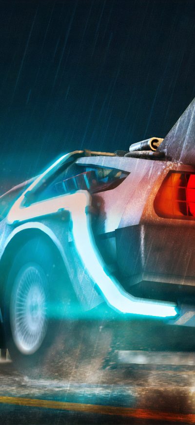 Fond d'écran iPhone Delorean Cyberpunk Car 4k