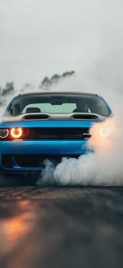 Fond d'écran iPhone Dodge Challenger Hellcat Orange Eye