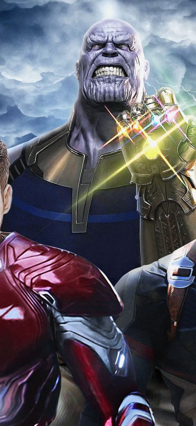Fond d'écran iPhone Avengers Infinity War Captain America Iron Man Thanos