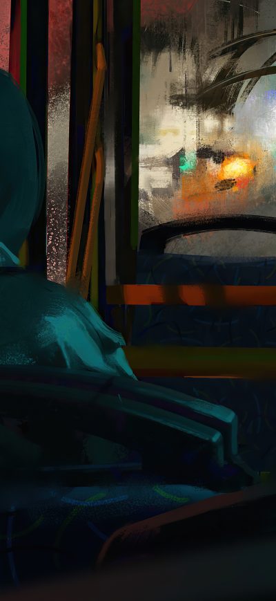Fond d'écran iPhone Hoodie Boy In Rainy Season Inside Bus