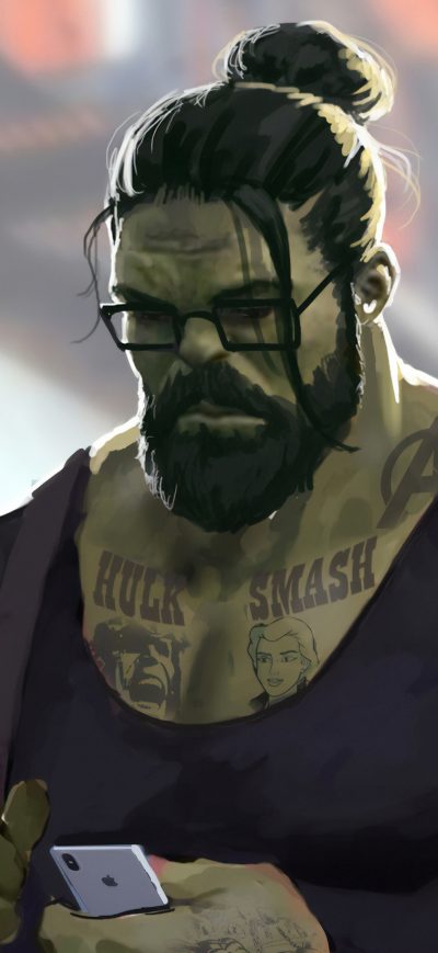 Fond d'écran iPhone Professor Hulk Man Bun