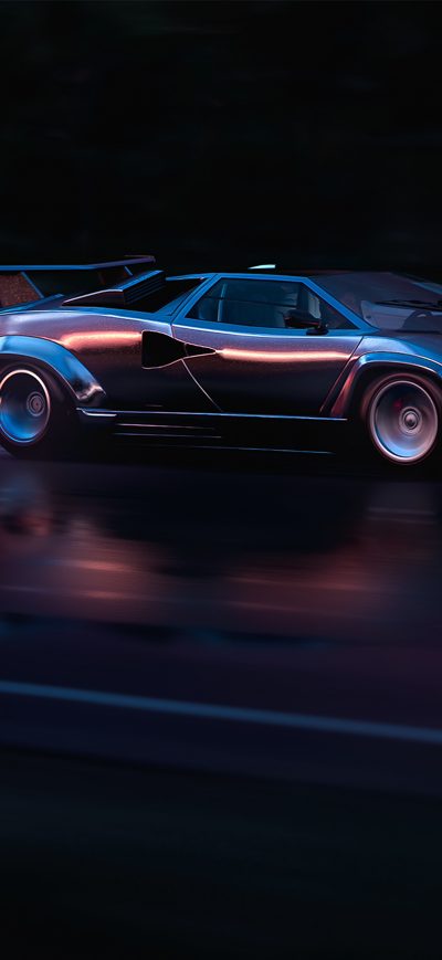 Fond d'écran iPhone Running In 80s Lamborghini Countach 4k