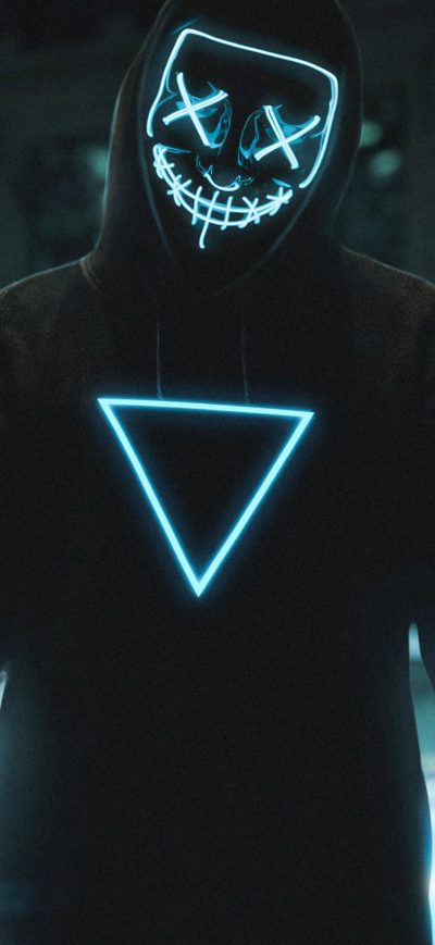 Fond d'écran iPhone Neon Mask Boy 4k