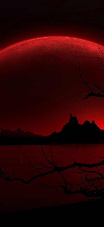 Fond d'écran iPhone Red Planet Moon 4k