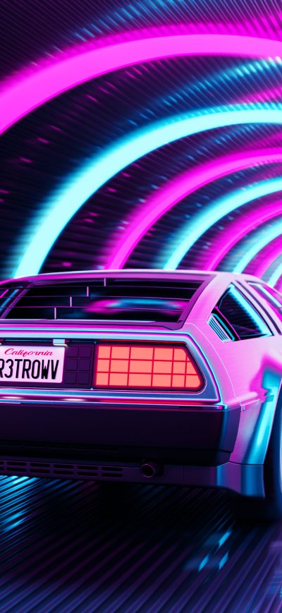 Fond d'écran iPhone Retro Delorean 4k