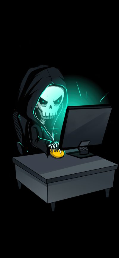 Fond d'écran iPhone Skull Hacking Time 4k