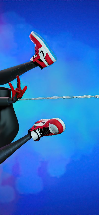 Fond d'écran iPhone Spider Man Miles Web Shooter Artwork