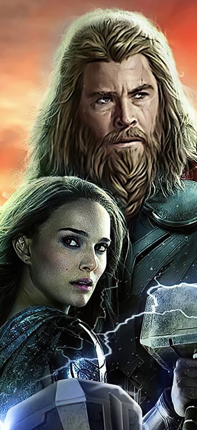 Fond d'écran iPhone Thor Love And Thunder Artwork