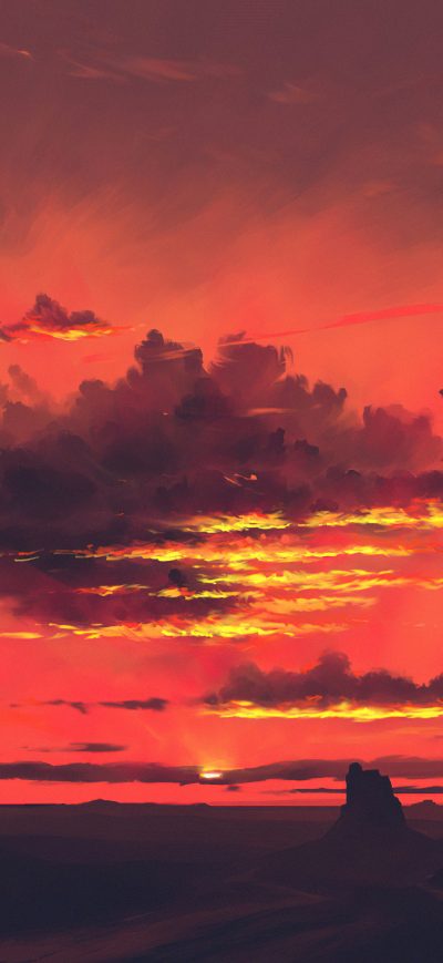 Fond d'écran iPhone Twilight Clouds Nature 4k