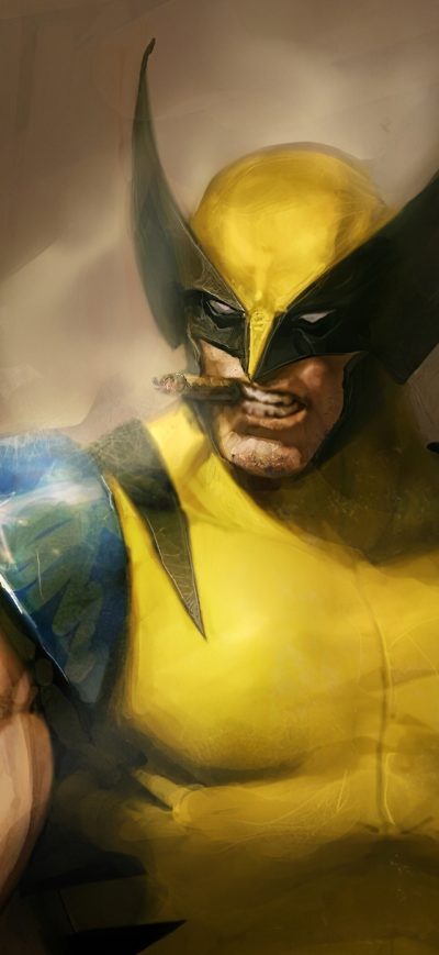 Fond d'écran iPhone Wolverine Smoking Art