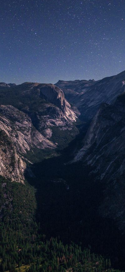 Fond d'écran iPhone Yosemite Valley Under Moonlight 5k