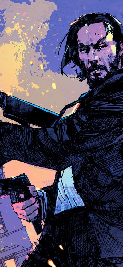 Fond d'écran iPhone John Wick Illustration