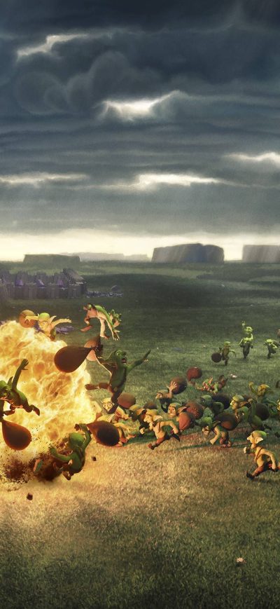 Fond d'écran iPhone Clash Of Clans Wiz Attacking Goblins