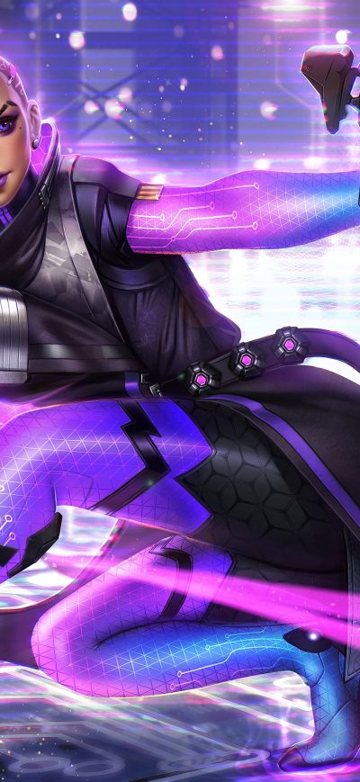 Fond d'écran iPhone Sombra Overwatch Warrior
