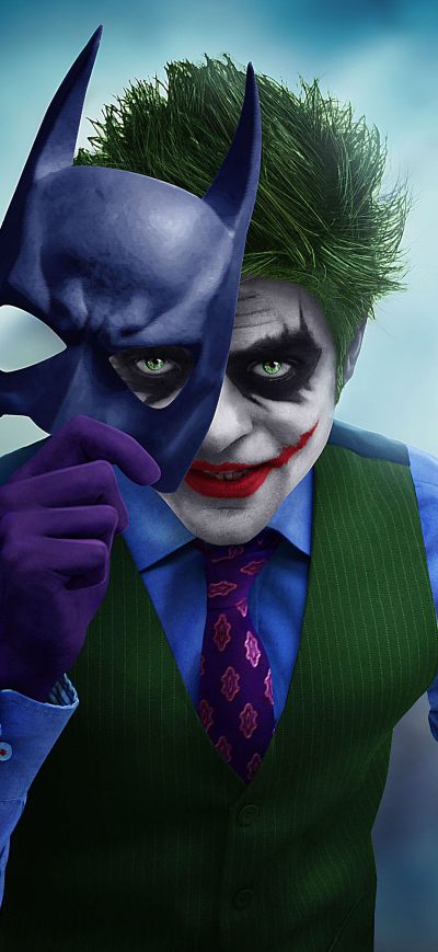 Fond d'écran iPhone Joker With Batman Mask Off
