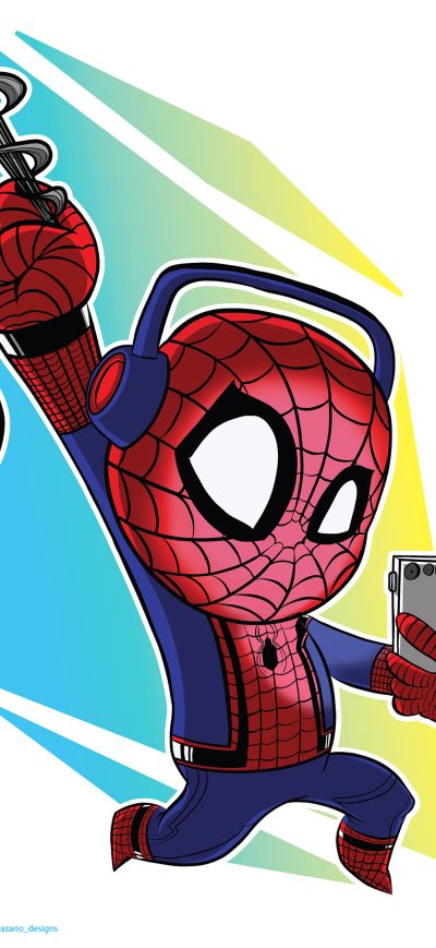 Fond d'écran iPhone Spidey Listening Spotify