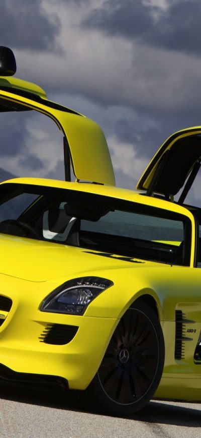 Fond d'écran iPhone Mercedes Benz SLS AMG Yellow