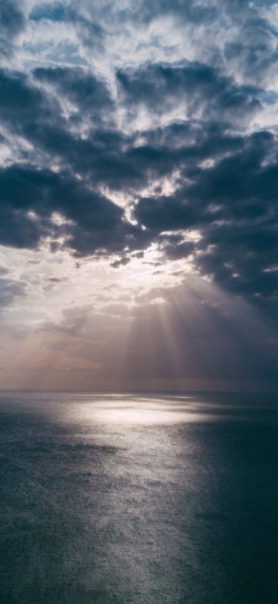 Fond d'écran iPhone Beach Clouds Landscape Light Evening Sun Rays