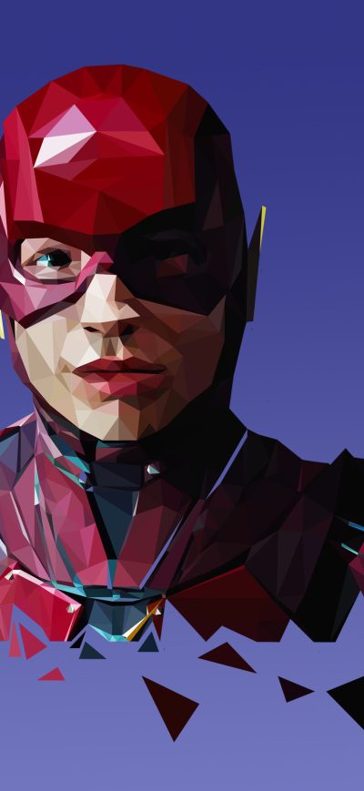Fond d'écran iPhone The Flash Polygonart 2017