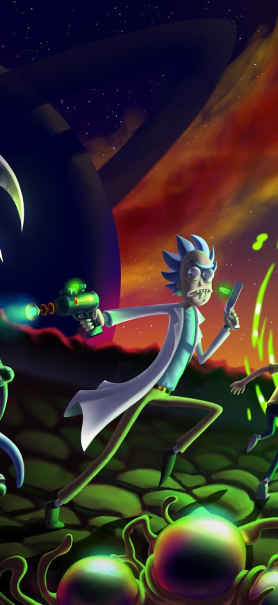 Fond d'écran iPhone Rick And Morty 5k Fan Art
