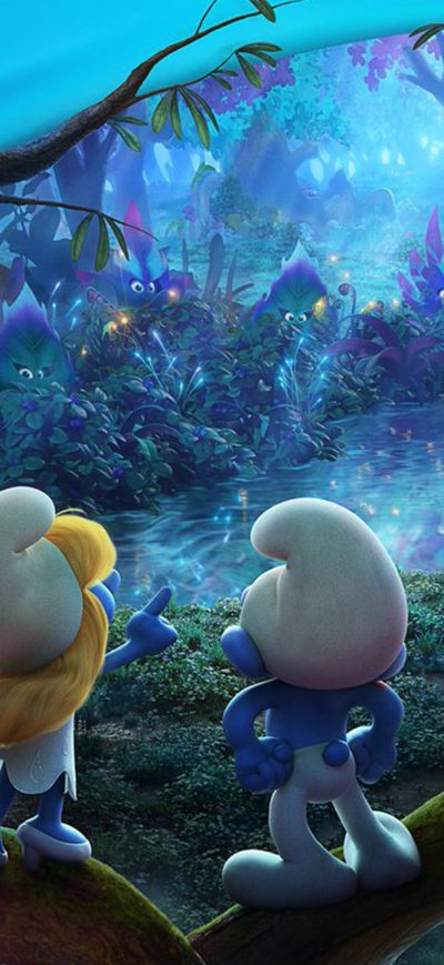 Fond d'écran iPhone Smurfs The Lost village 2017