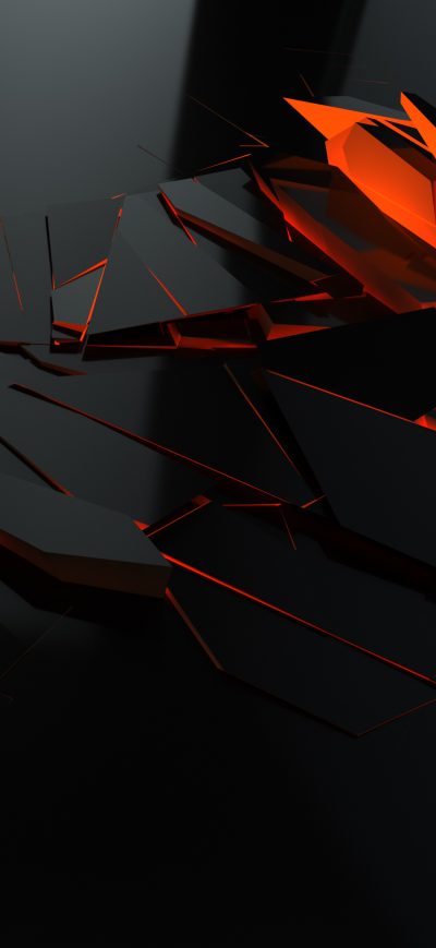 Fond d'écran iPhone Broken Glass Pieces Red 4k