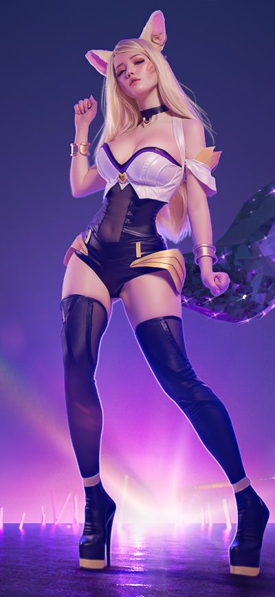 Fond d'écran iPhone Ahri Kda Cosplay 5k
