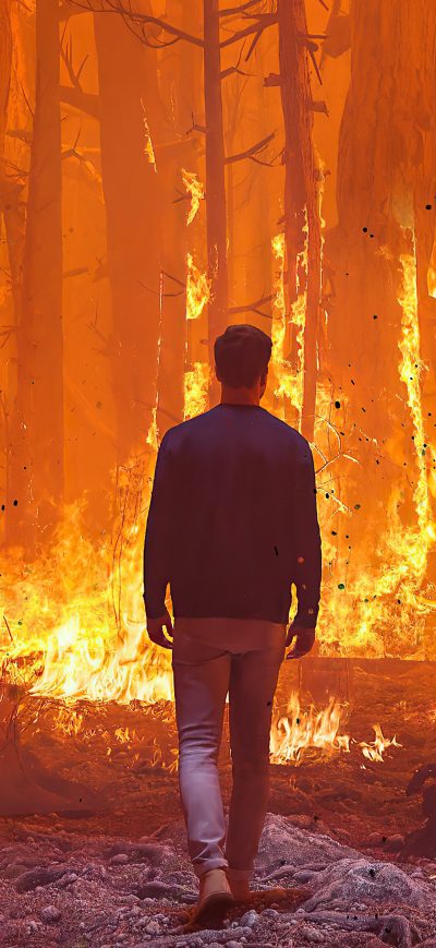 Fond d'écran iPhone Walking In Forest Fire 4k