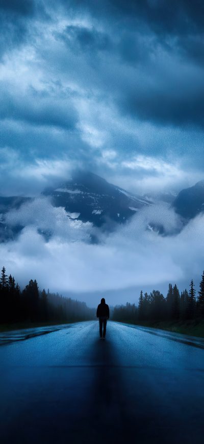 Fond d'écran iPhone Walking Alone Road 4k